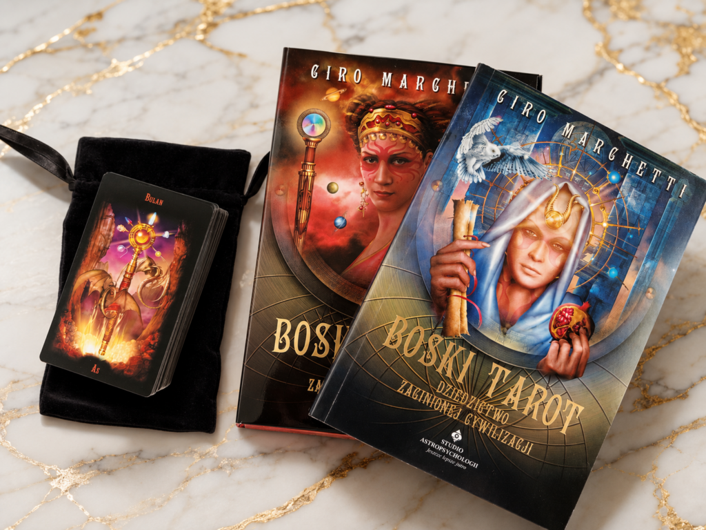 Boski Tarot, karty Tarota, książka do wróżenia z Tarota, etui, eleganckie pudełko na karty Tarota