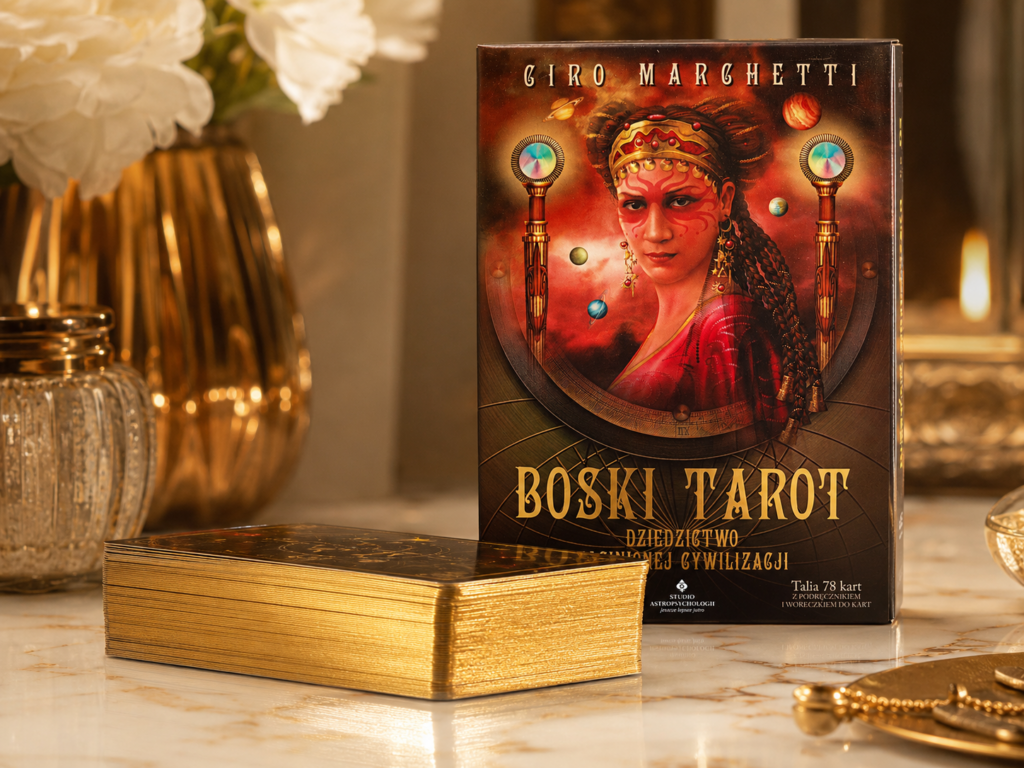 Boski Tarot, piękne karty Tarota ze złotym brzegiem, książka do wróżenia z Tarota