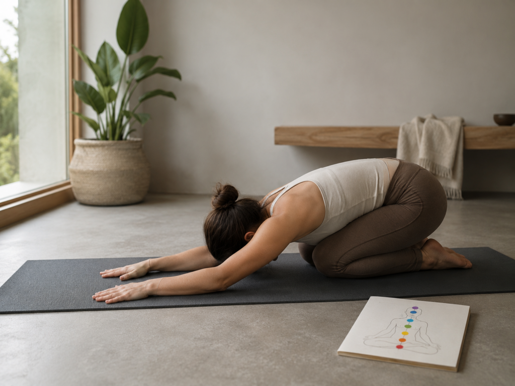 praca z energią - pozycja jogi balasana
