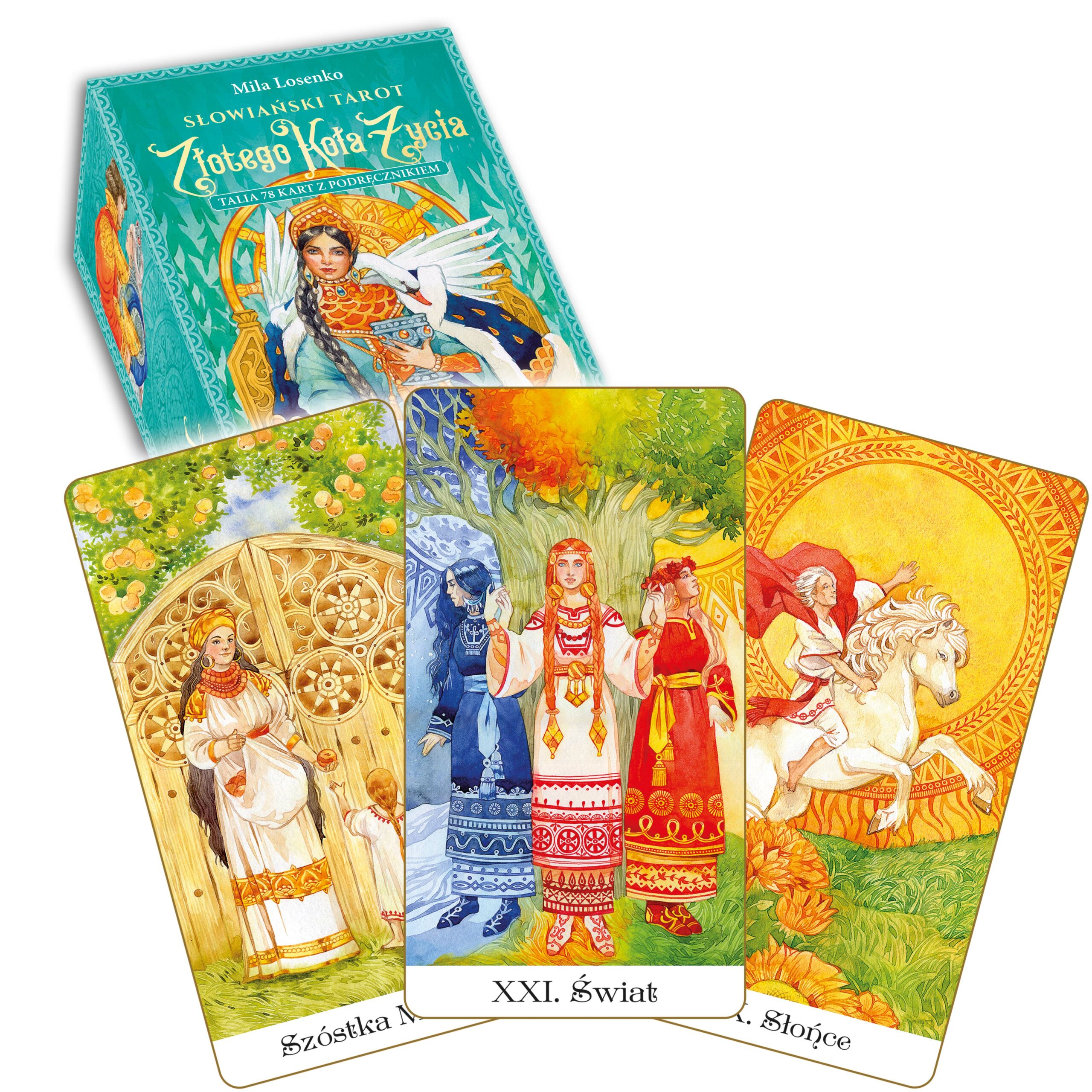 Słowiański Tarot Złotego Koła Życia – 78 kart + książka Mila Losenko