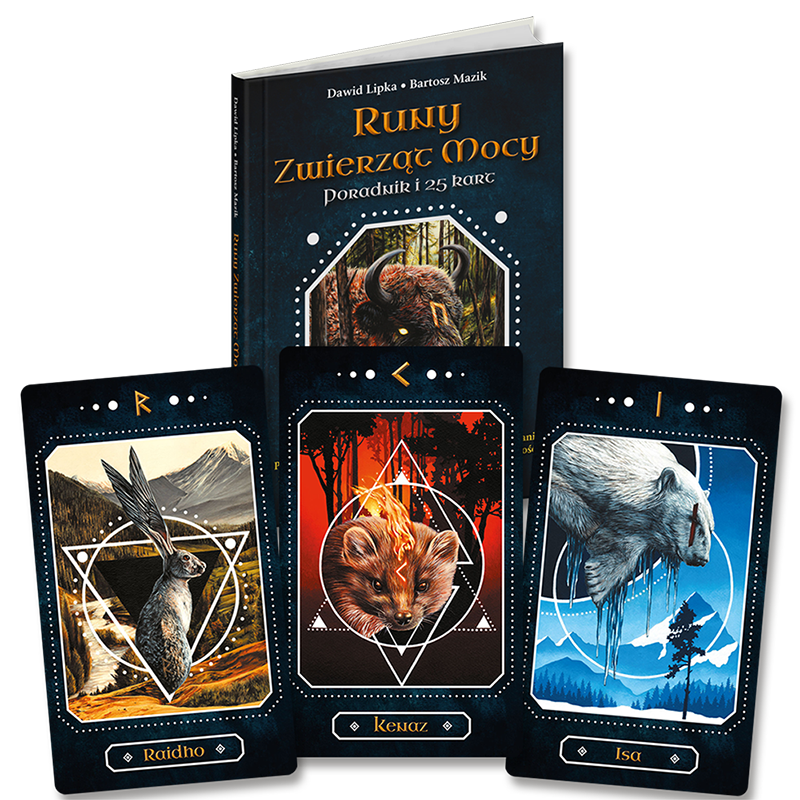 Runy Zwierząt Mocy – 25 kart + książka - Okładka książki
