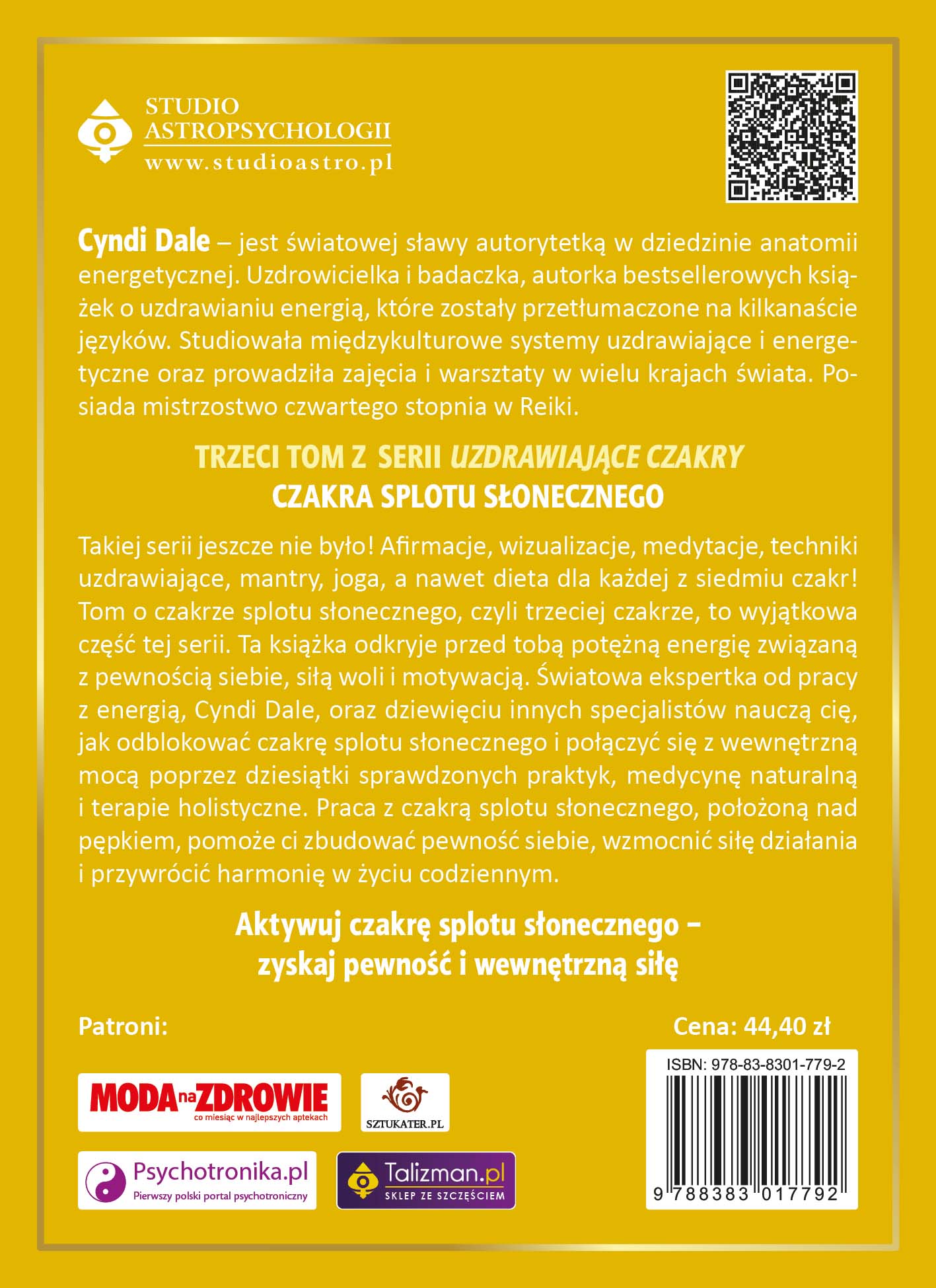 Okładka tylna książki Czakra splotu slonecznego Cyndi Dale